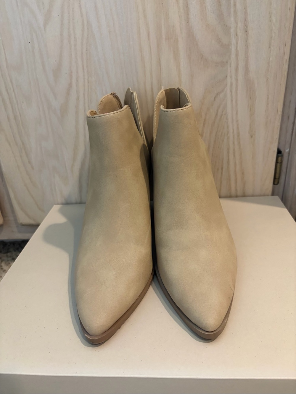 Soda Tan Pointed Toe Ankle Booties